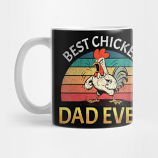 Retro Best Chicken Dad Ever Angry Chicken Daddy Fathers Day Mug